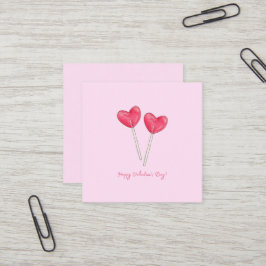 Happy valentine's day Sweet candy Herz Lollipop Quadratische Visitenkarte