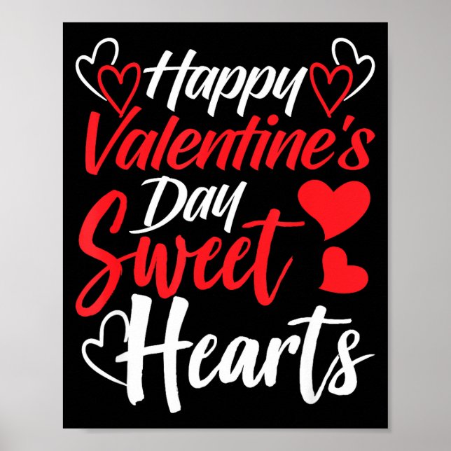 Happy Valentine's Day Sweet Hearts Couples Valenti Poster (Vorne)
