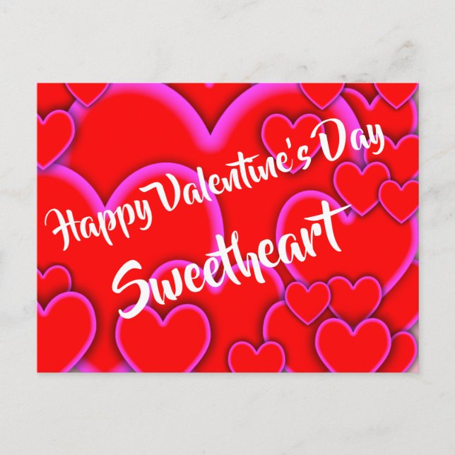 Happy Valentines Day Sweetheart Romantic Postkarte (Vorderseite)