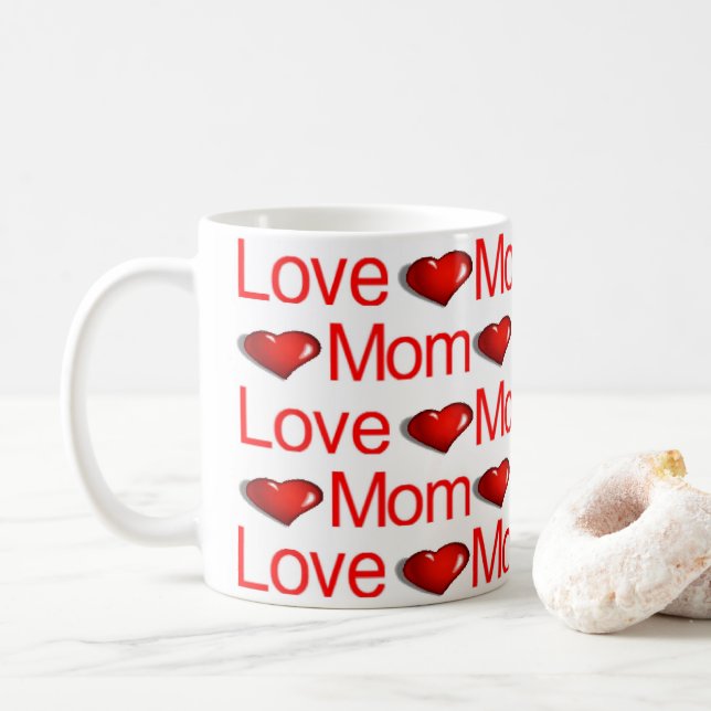 Happy Valentine's Day Tasse Liebe Mama Rotes Herz (Mit Donut)
