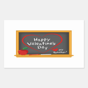 Happy Valentine's Day Teacher Rechteckiger Aufkleber