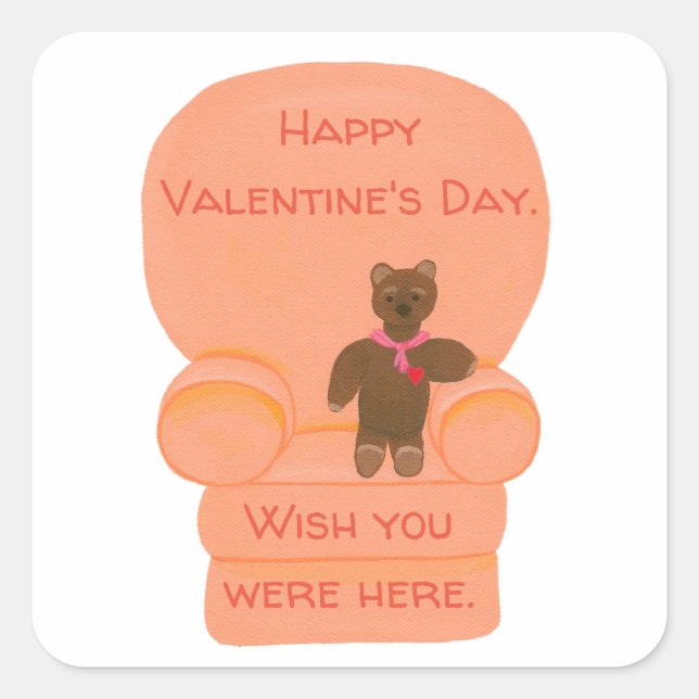 Happy Valentine's Day Teddy Bären Stickers (Vorderseite)