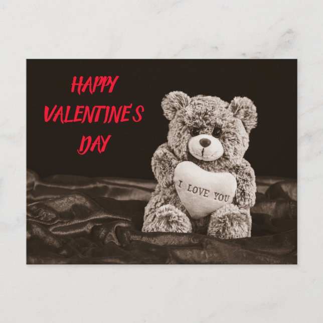 Happy Valentine's Day Teddy Bear Holiday Postkarte (Vorderseite)