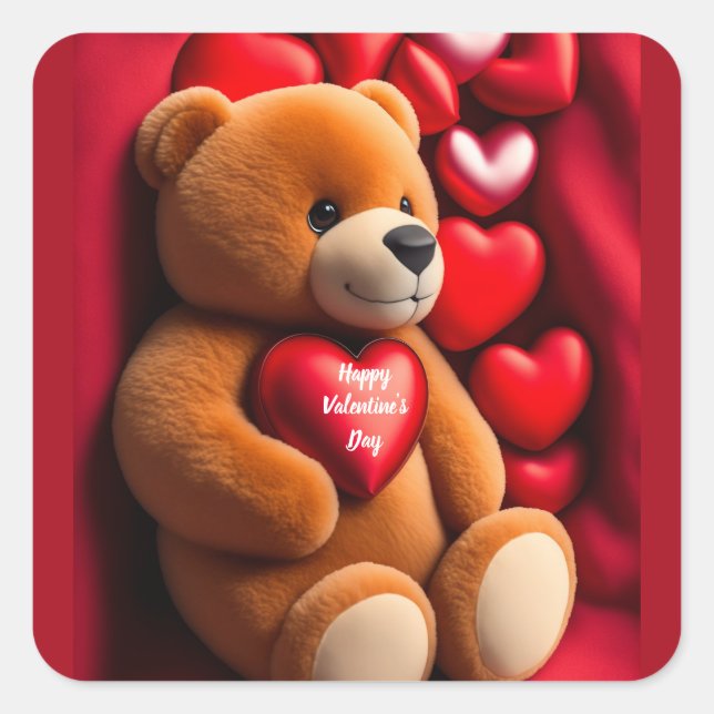 Happy Valentine's Day Teddy Bear sticker (Vorderseite)