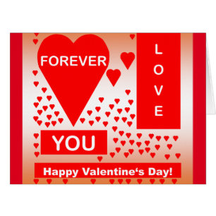 Happy Valentine's Day Text Forever Love Hearts Red