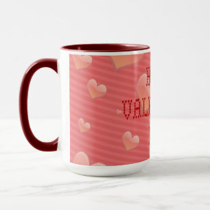 Happy Valentine's Day Tiny Heart Shaped Schriftart Tasse