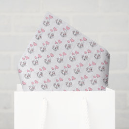 Happy Valentine's Day Tissue Paper Cat Pink Hearts Seidenpapier
