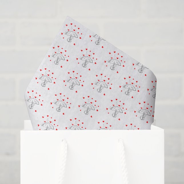 Happy Valentine's Day Tissue Paper Umbrella Hearts Seidenpapier (Geschenktüte)