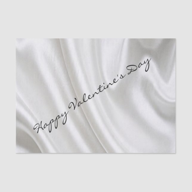 Happy Valentine's Day Tissue Silver Seidenpapier (Vorderseite)