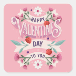 Happy Valentines Day to You Quadratischer Aufkleber