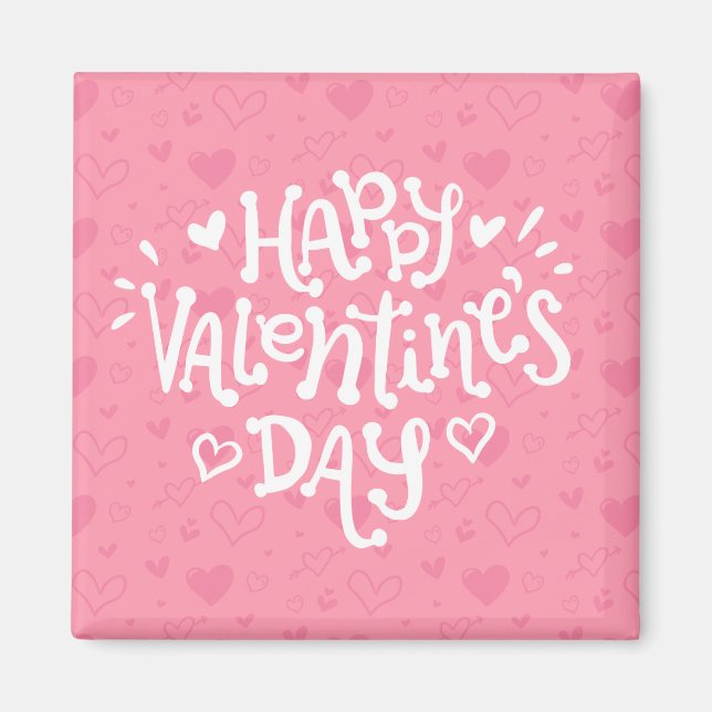 Happy Valentine's Day Typografy | Magnet (Vorne)