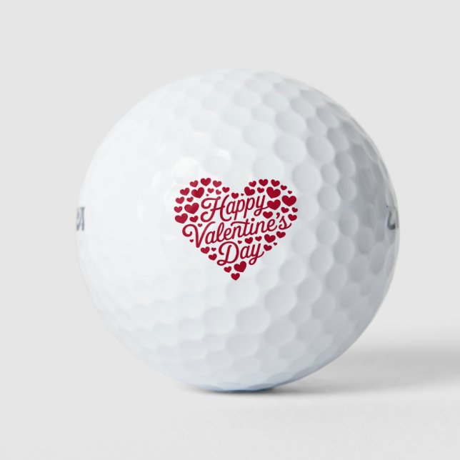 Happy Valentines Day Valentine Liebe Herz Golfball (Vorderseite)