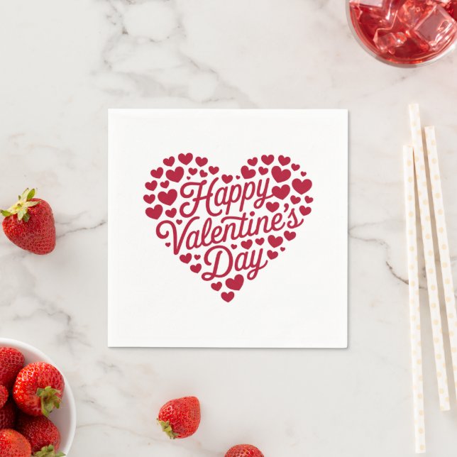 Happy Valentines Day Valentine Liebe Herz Serviette (Beispiel)