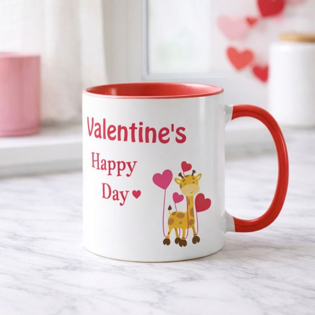 Happy Valentine's Day Vater Safari Thema Tasse (Von Creator hochgeladen)