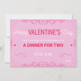 Happy Valentine's Day Voucher Geschenk Paar Feiertagskarte
