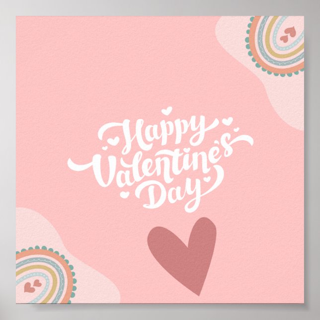 Happy Valentine's Day Wall Art Poster (Vorne)