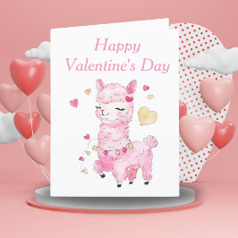 Happy Valentine's Day Watercolor Llama Feiertagskarte