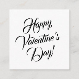 Happy Valentine's Day weiße schwarze elegante Dreh Begleitkarte