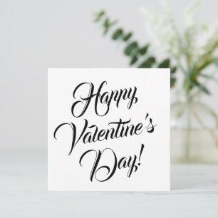 Happy Valentine's Day weiße schwarze elegante Dreh Karte