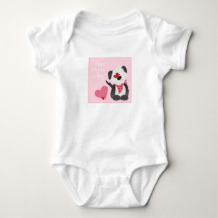 Happy Valentines Day Welppy Hearts Pink Baby Strampler