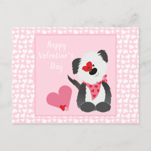 Happy Valentines Day Welppy Hearts Pink Feiertagspostkarte