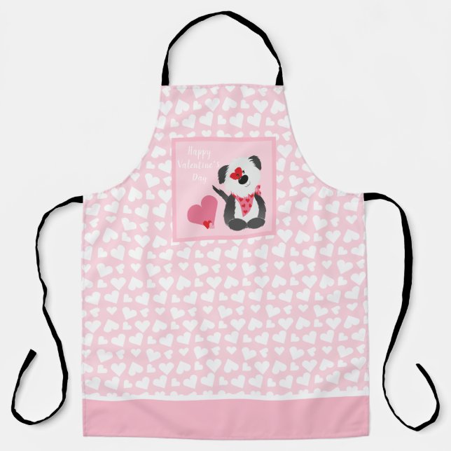 Happy Valentines Day Welppy Hearts Pink Schürze (Vorderseite)