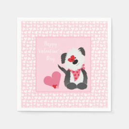 Happy Valentines Day Welppy Hearts Pink Serviette
