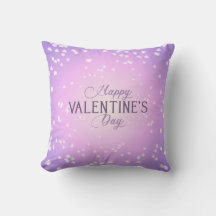 Happy Valentines Day White Hearts Lila