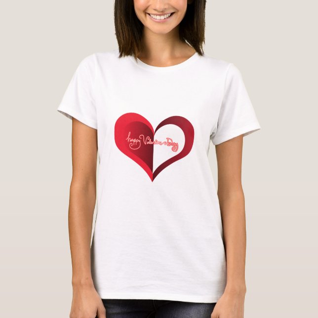 Happy Valentine's Day White T - Shirt (Vorderseite)