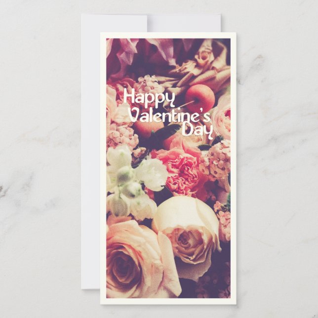 Happy Valentine's Day with Vintage Flower (Vorderseite)