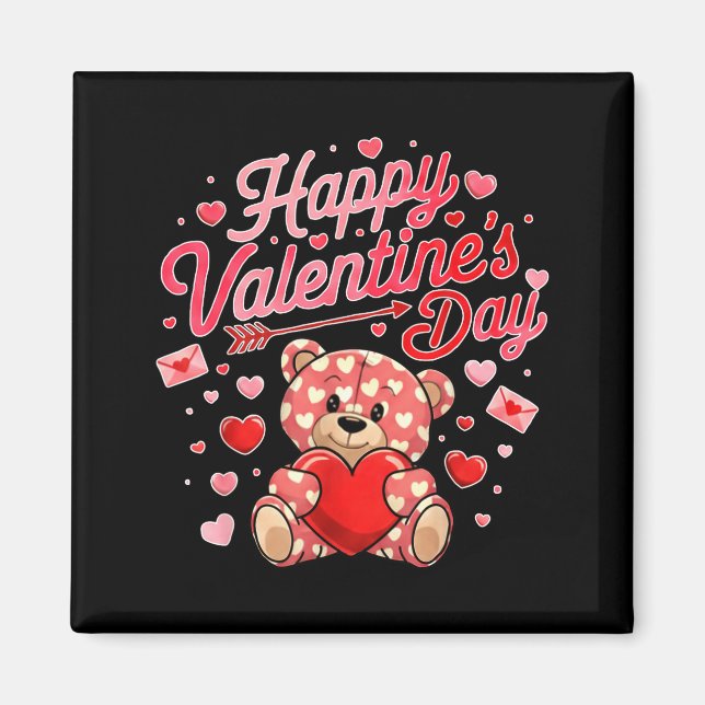 Happy Valentines Day Women Cute Bear Valentine Hea Magnet (Vorne)