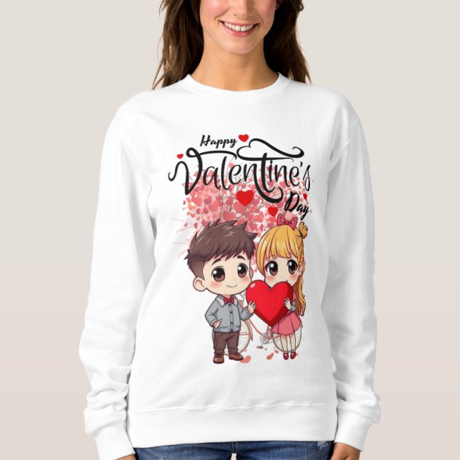 Happy Valentine's Day Women's T - Shirt - Niedlich (Vorderseite)