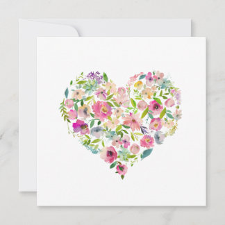 Happy Valentines Day xoxo Pink Floral Heart Art Mitteilungskarte