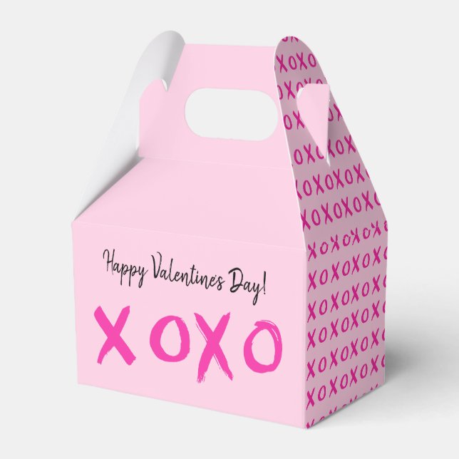 Happy Valentine's Day xoxo Pink Geschenkschachtel (Vorderseite)