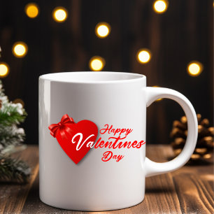 Happy Valentine's Day Zwei-Tone-Kaffeemäge Zweifarbige Tasse