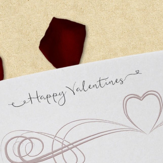 Happy Valentines Filigree Calligrafy Line Art Permastempel (Von Creator hochgeladen)
