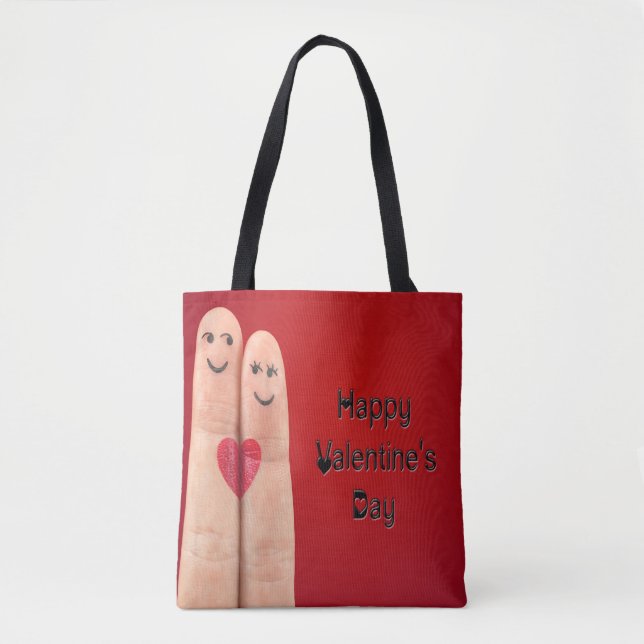 Happy Valentines Fingers Tasche (Vorderseite)