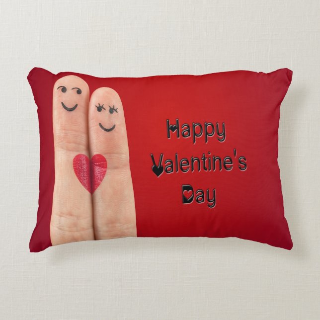 Happy Valentines Fingers Zierkissen (Vorderseite)