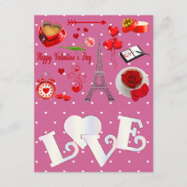 Happy valentines Hintergrund mit Herzen Postkarte