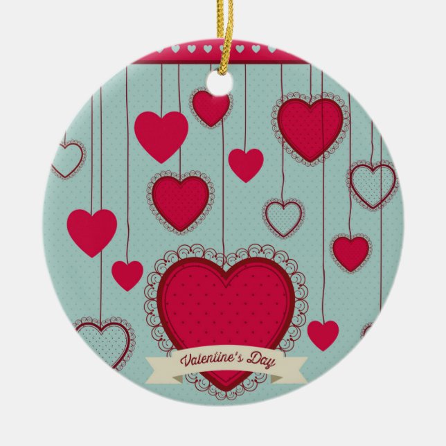 happy Valentines Keramikornament (Vorne)