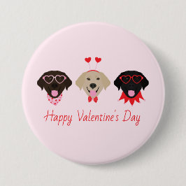 Happy Valentines Labrador Retriever Hunde Button