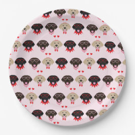 Happy Valentines Labrador Retriever Hunde Pappteller