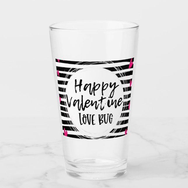 Happy valentines Liebe Bug, Valentintagesgeschenk Glas (Vorderseite)