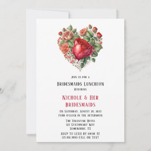 Happy Valentine's Rose Bridesmaids Luncheon Einladung