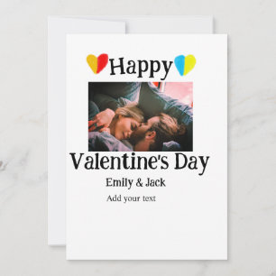 Happy valentine's Tag fügen Sie Pärchen Namen Foto Feiertagskarte