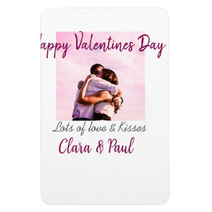 Happy Valentines Tag moderne Küsse Liebe Name p Magnet