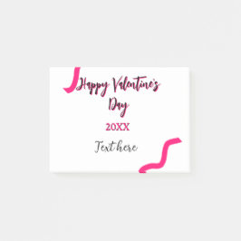 Happy Valentine's Tag rosa schwarze Spiralfett let Post-it Klebezettel