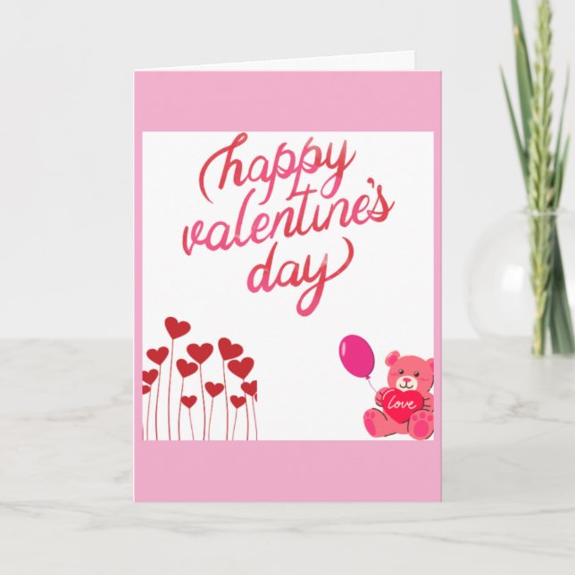 Happy Valentines Tageskarte Karte (Vorderseite)