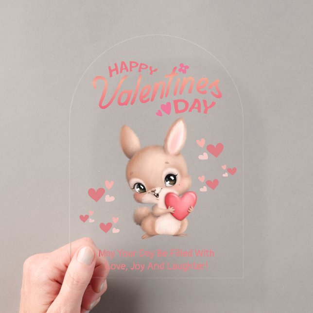 Happy Valentins Day, niedliche Hase Inlove Red Dre Acryleinladungen (Insitu (Handheld))