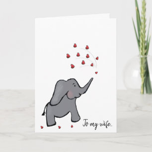 Happy Valentins Elefantenkarte für die Ehefrau Karte